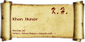 Khon Hunor névjegykártya